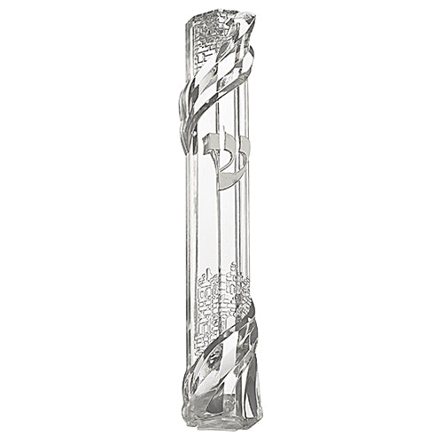 Mezuzah Case - Water proof plastic Clear With Rubber Cork 12cm