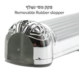 Mezuzah Case - Plastic Silver With Rubber Cork 12cm "Crown And Diamond"