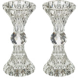 Candlesticks - Pair of Crystal Elegant 13cm