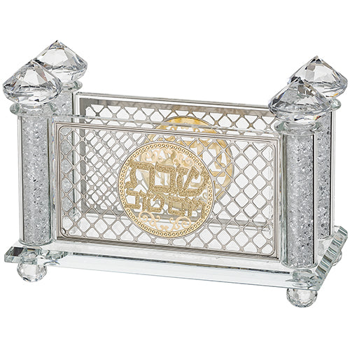 Serviette Holder - Crystalwith Metal Plate 10*17cm