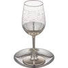 Kiddush Cup - Glass 21cm Silver Jerusalem Design