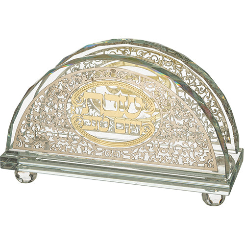 Serviette Holder- Crystalwith Metal Plate