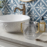 Washing Cup (Netilat Yadayim) - Acrylicwith Gold Handles 13cm
