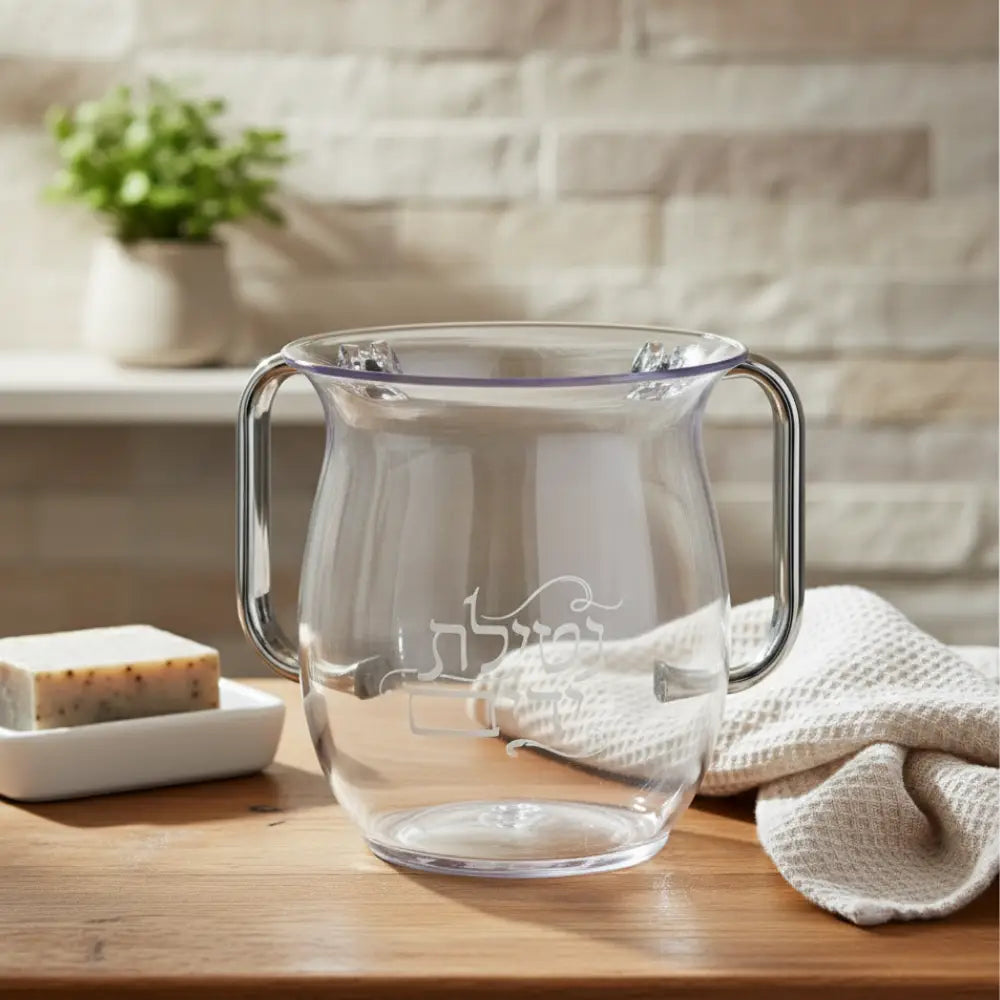Washing Cup (Netilat Yadayim) - Acrylic with Silver Handle 13cm