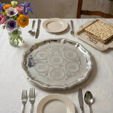 Seder plate Passover (pesach) - Silver Plated Ornate Design 35cm