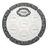 Seder plate Passover (pesach) - Elegant Glass40cm