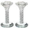 Candlesticks - Pair of Crystal with Stones 12cm
