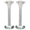 Candlesticks - Pair of Crystal 18cm with Stones
