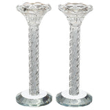 Candlesticks - Pair of Crystal 18cm with Stones