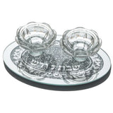 Candlesticks - Glass with Stones 19*12cm