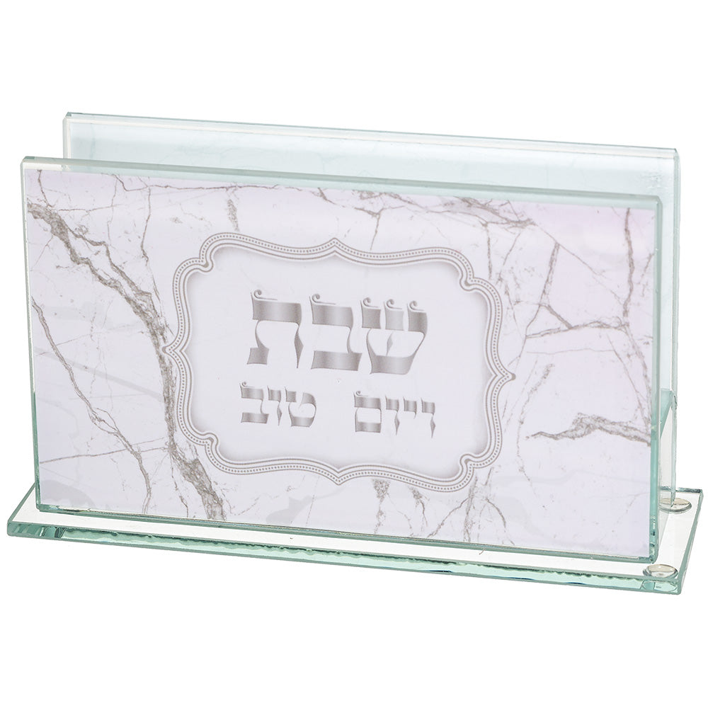 Matches Holder- Glass with Print12.5*7cm Marble Design