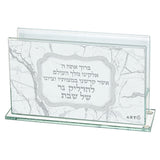 Matches Holder- Glass with Print12.5*7cm Marble Design