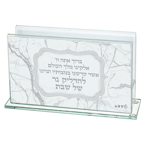 Matches Holder- Glass with Print12.5*7cm Marble Design