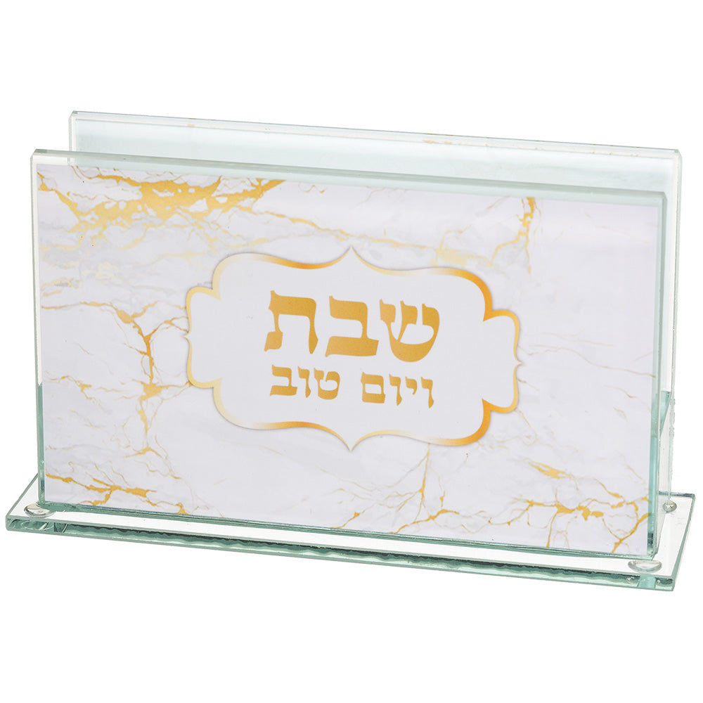Matches Holder - Glass 6.5*4cm with Print Marble Design