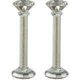 Candlesticks - Pair of Crystal 22.5cm with Stones