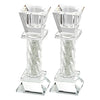 Candlesticks - Elegant Crystal 11cm With Decorative Stones
