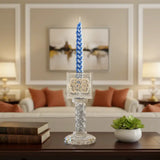 Havdalah Candle - Elegant Wax 30cm Blue & White