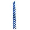 Havdalah Candle - Elegant Wax 30cm Blue & White