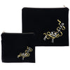 Tallit & Tefillin Bag Set - Velvet , dark Blue With Embroidery
