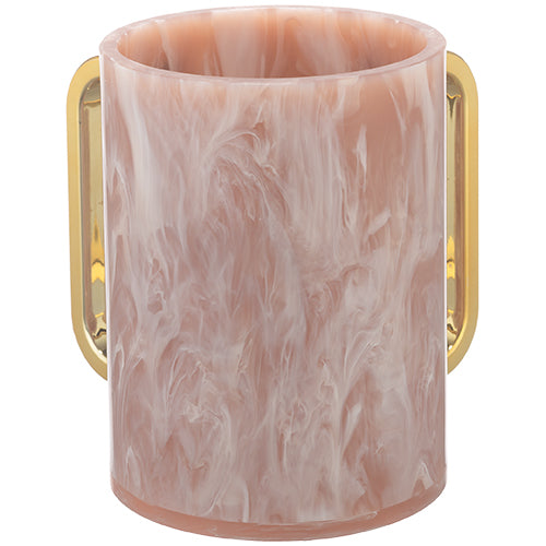 Washing Cup (Netilat Yadayim) - Lucite clear marble 13cm