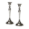 Candlesticks - Pair of Silver/Pearl 24cm