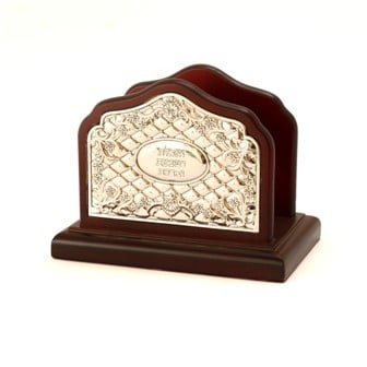 Bencher/serviettes Holder - Silver-Plated Wooden