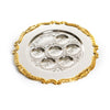 Seder Plate Passover (Pesach) - 33 cm silver plated/gold stripe