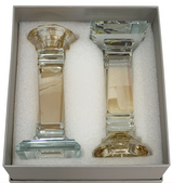 Candlesticks - Pair of Crystal Elegant 16cm