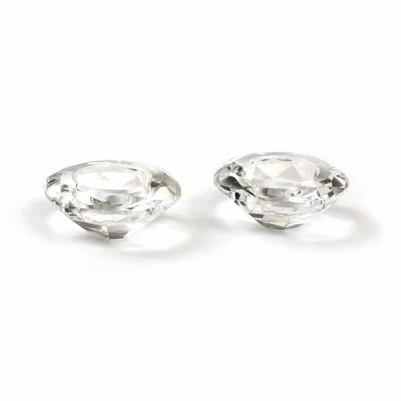 Candlesticks - Pair of Crystal Candle Holders 8cm
