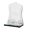 Candlesticks - Mirror Back, Silver Decoration and Hebrew Inscription 20cm
