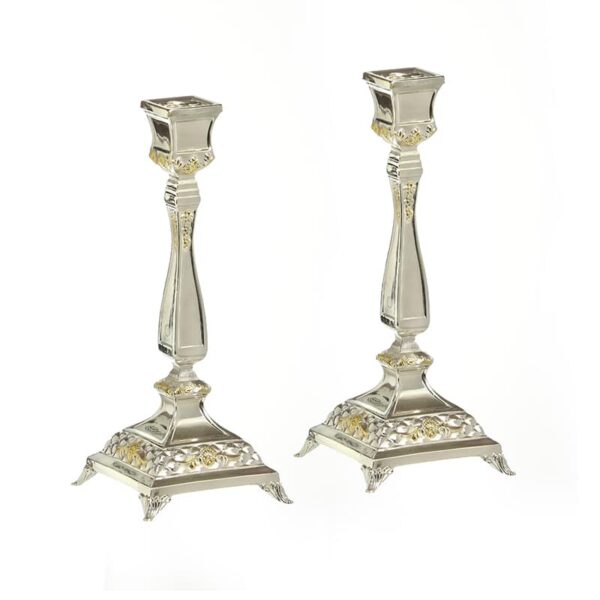 Candlesticks - Silver & Golden Plated Lacquer 25cm