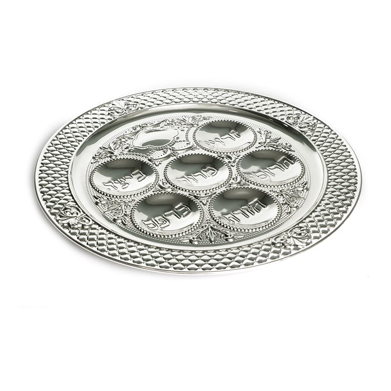 Seder Plate Passover (Pesach) -Silver plated 40cm