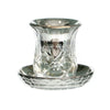 Kiddush Cup - Silver Plated Crystal Saucer