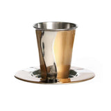 Kiddush Cup - Gold Waves Enamel Stainless Steel