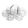 Seder Plate Passover (Pesach) - 6 Glass Bowls on Silver Metal Stand
