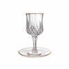 Kiddush Cup - 150ml Glass Cup and Saucer with Rhombus and Gold Stripe
