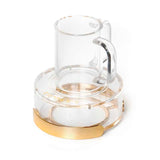 Mayim Achronim - Clear glass on a gold stand