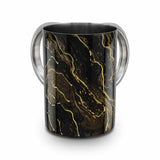 Washing Cup (Netilat Yadayim) - Stainless Steel Black/Gold Marble