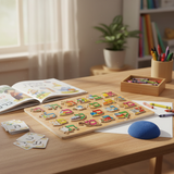 Aleph-Bet Puzzle on homeschool desk