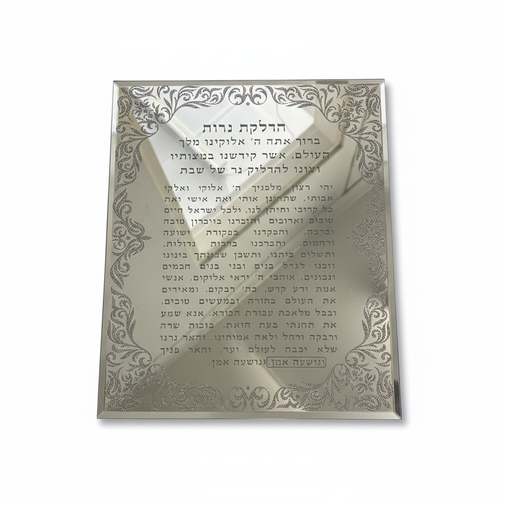 Candle Lighting Plaque White Front