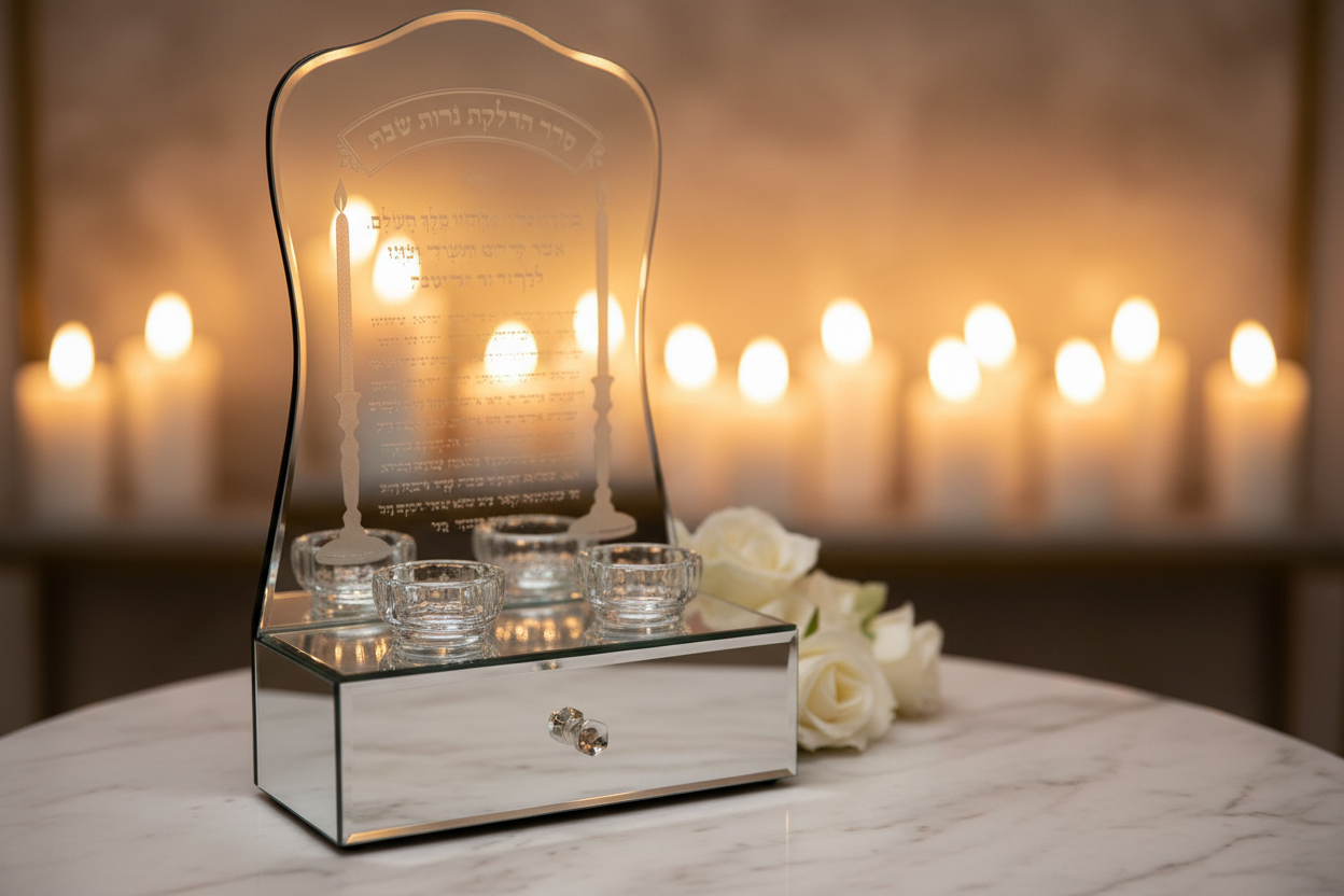 Candle Lighting Set Marble Roses