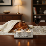 Candlesticks on Shabbat Table
