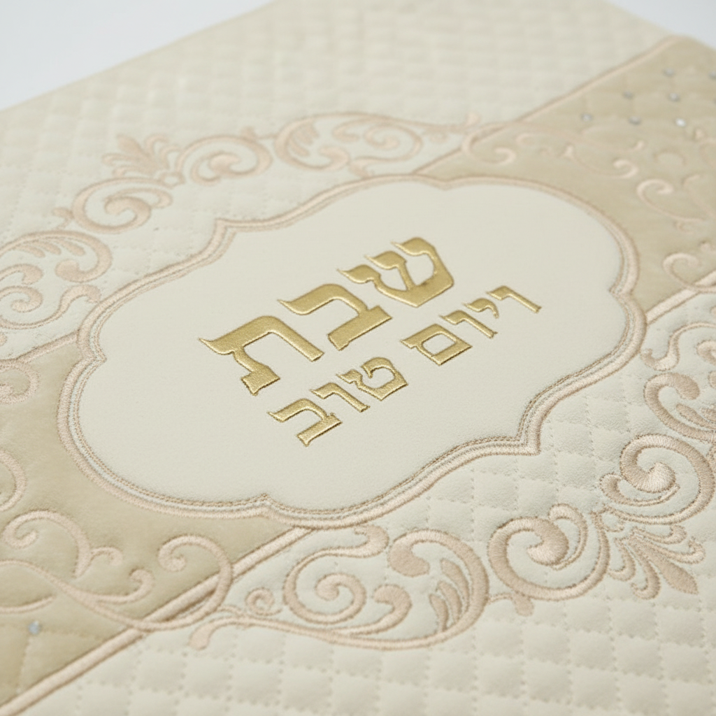 Close-up of challah cover details
