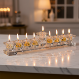 Close-up with lit oil flames