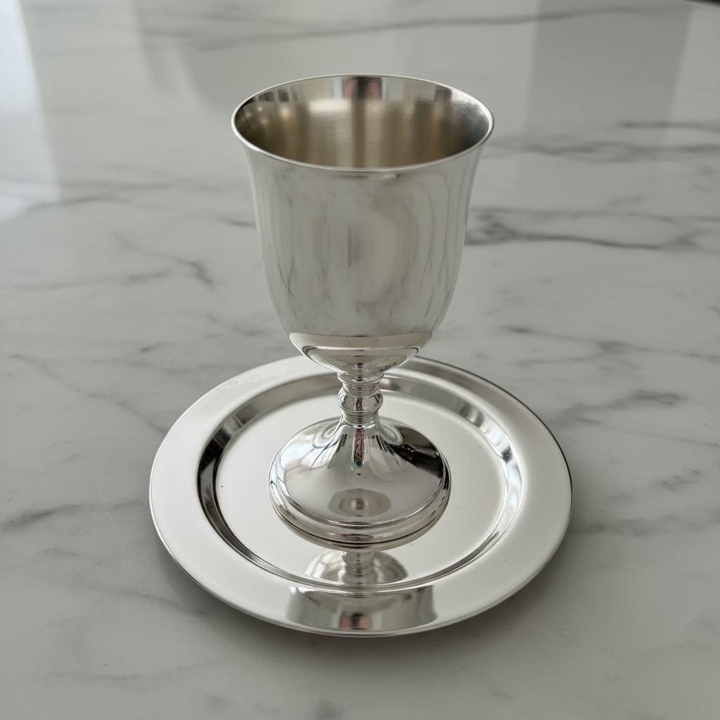 Coaster with Kiddush Cup Marble