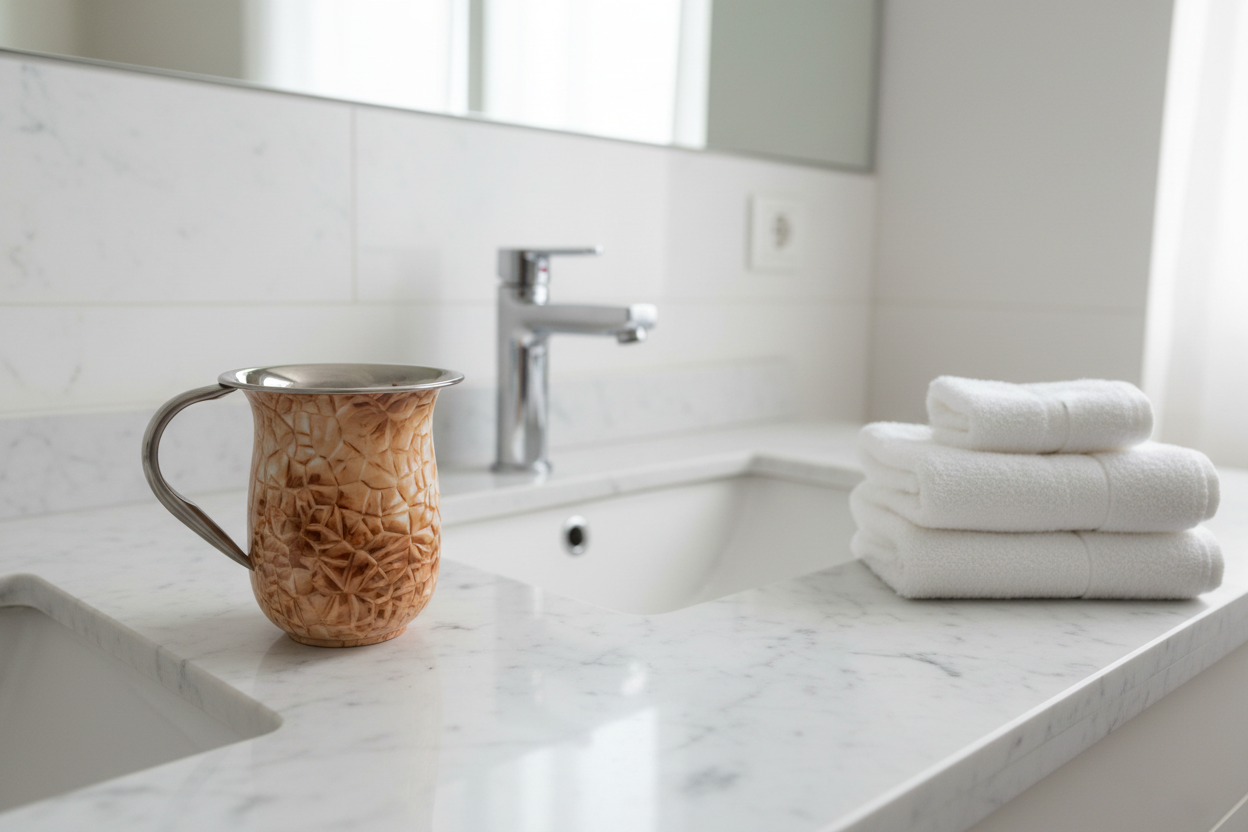 Copper Washing Cup Marble Sink