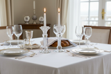 Crystal Candlesticks on Shabbat Table
