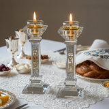 Crystal Candlesticks with Oil Cups