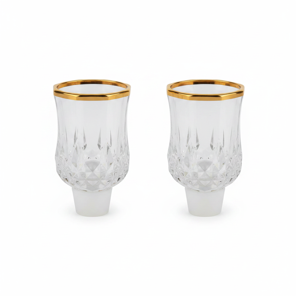 Crystal Glass Candle Cups White Front