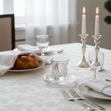 Crystal Kiddush Cup on Shabbat Table